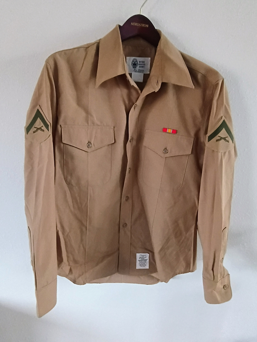 Men's Military-Style Khaki Shirt Jacket